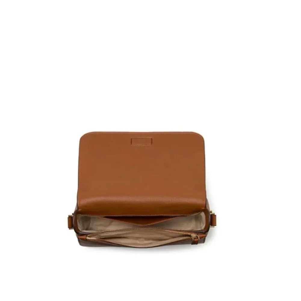 KATE SPADE NY Liv pebbled leather flap crossbody - Cavern Clay /Tan